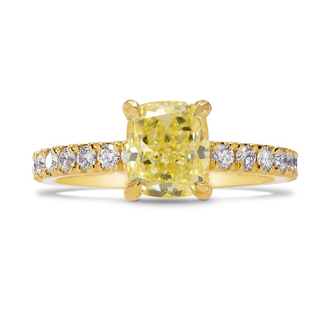 Fancy Light Yellow Cushion Diamond Engagement Ring, SKU 248621 (1.65Ct TW)