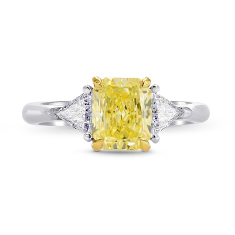 Fancy Light Yellow Radiant & Triangle Diamond Ring, SKU 249925 (1.53Ct TW)