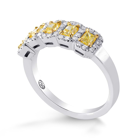  Fancy Light Yellow Radiant Diamond 5 Stone Ring, SKU 251949 (1.00Ct TW)