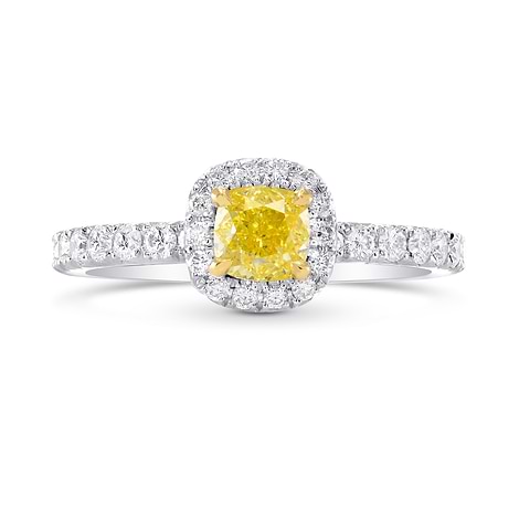  Fancy Intense Yellow Diamond Queen Halo Ring, SKU 252535 (1.33Ct TW)