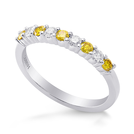  Fancy Vivid Yellow Diamond Band Ring, SKU 255383 (0.50Ct TW)