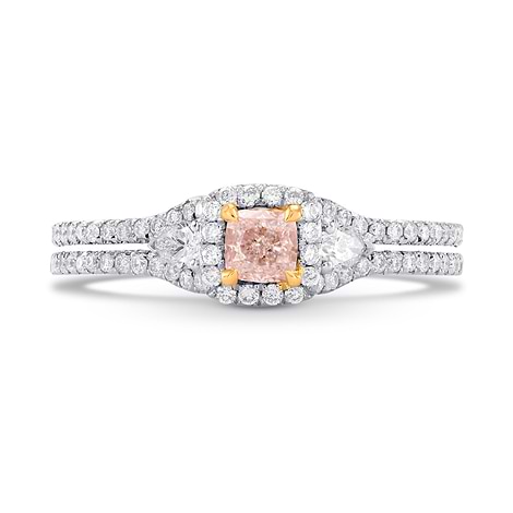 Fancy Light Pink Cushion & Pear Diamond Ring, SKU 260962 (0.70Ct TW)