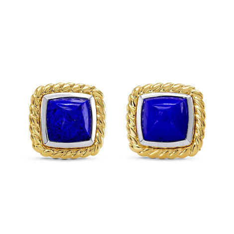 Lapis Lazuli 18K Gold Cufflinks, SKU 261147 (17.60Ct TW)