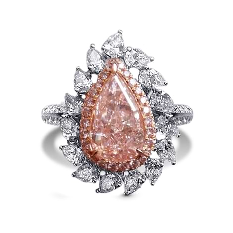 Fancy Pink Pear Diamond Ring, SKU 261634 (4.44Ct TW)