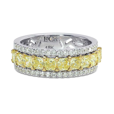Fancy Yellow Radiant Diamond Band Ring, SKU 264878 (2.53Ct TW)