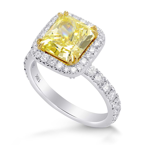 Fancy Intense Yellow Radiant Diamond Engagement Ring, SKU 266081 (3.38Ct TW)