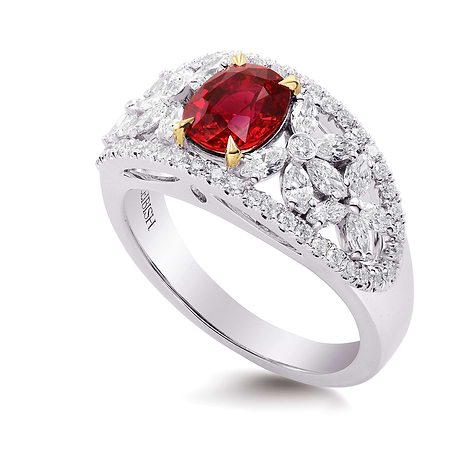 Unheated Ruby & Diamond Dress Ring (2.07Ct TW)