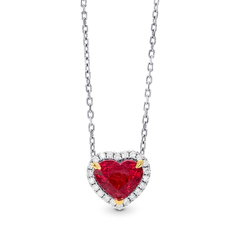 Ruby Heart & Halo Diamond Pendant, SKU 269492 (1.72Ct TW)