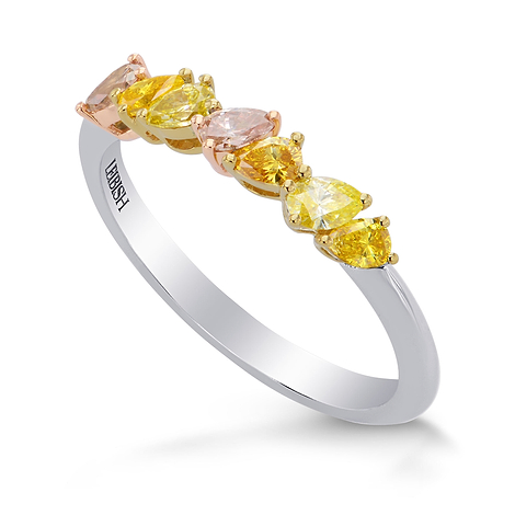 Multicolor Pink Yellow & Orange Diamond Band Ring (0.49Ct TW)