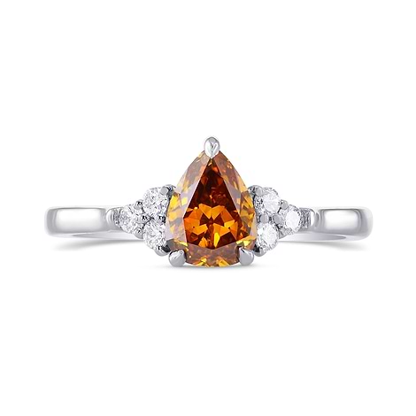 Fancy Deep Brownish Yellowish Orange Pear Diamond Ring, SKU 272592 (0.92Ct TW)