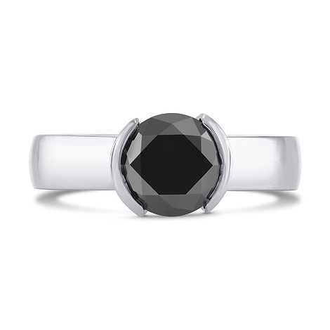 Fancy Black Round Brilliant Diamond Ring, SKU 272850 (1.94Ct TW)
