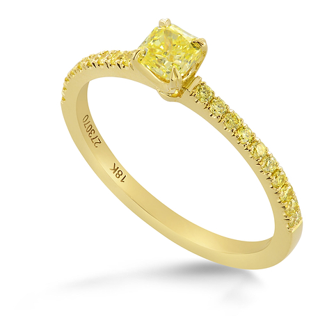 Fancy Intense Yellow Radiant Diamond Ring, SKU 273070 (0.54Ct TW)