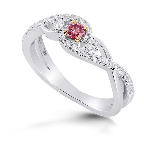 Fancy Intense Pink 3 Stone Diamond Ring, SKU 273737 (0.35Ct TW)