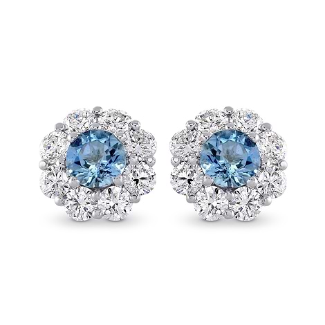 Aquamarine and Diamond Halo Earrings, SKU 27555R (2.30Ct TW)