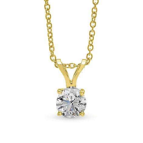 White Round Diamond Solitaire Pendant, SKU 27877R (0.30Ct)