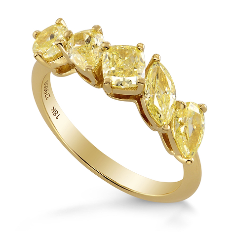 Mixed Fancy Yellow Diamond Band Ring (1.78Ct TW)