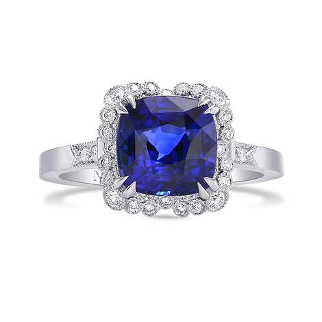 Cushion Sapphire & Diamond Ring (3.25Ct TW)