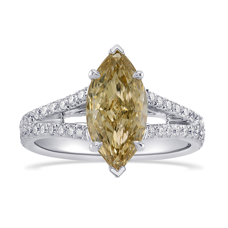 Fancy Brownish Yellow Marquise Diamond Ring (2.42Ct TW)