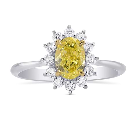 Fancy Yellow Oval Diamond Engagement Ring (1.35Ct TW)