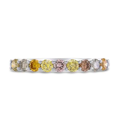 9 Stone Multicolored Diamond Band Ring (0.59Ct TW)