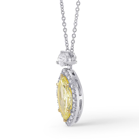 Fancy Intense Yellow Marquise Diamond Pendant (1.33Ct TW)