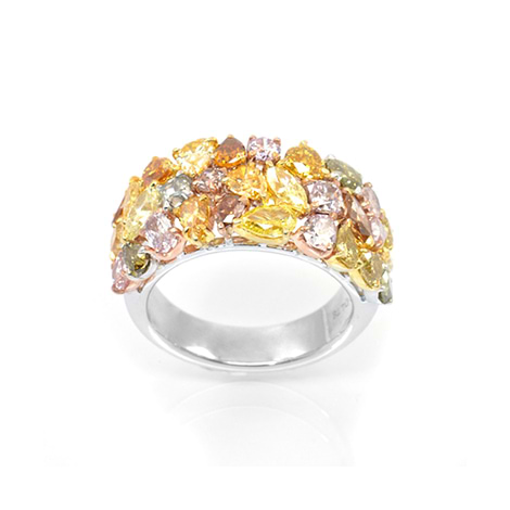  Fancy Color Diamond Collage Designer Ring, SKU 29004 (4.78Ct TW)
