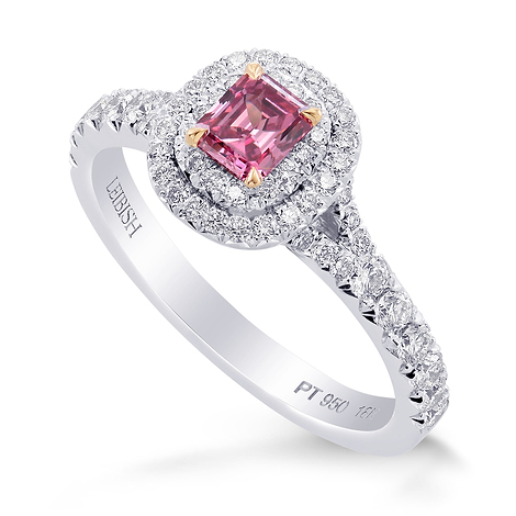 Fancy Vivid Pink Diamond Double Halo Ring (0.76Ct TW)
