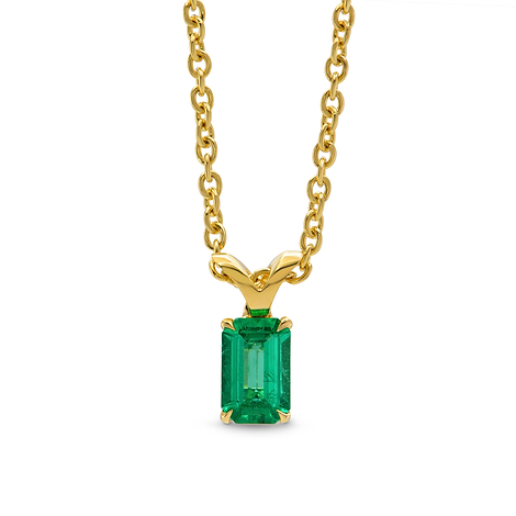 Emerald-cut Emerald Solitaire Pendant