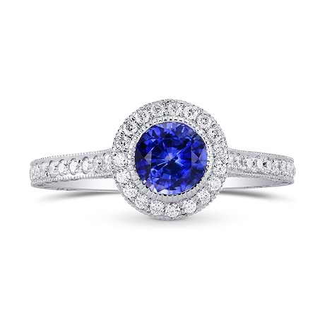 Custom Round Sapphire & Diamond Halo Ring (2.52Ct TW)