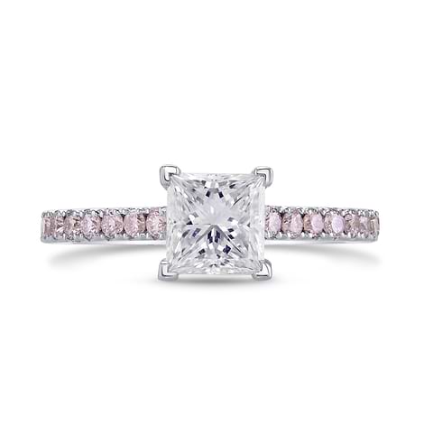 Princess-cut & Pink Diamond Engagement Ring (1.36Ct TW)