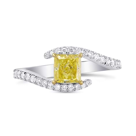 Fancy Intense Yellow Princess-cut Diamond Ring (1.15Ct TW)