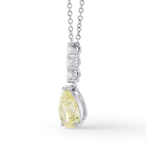 Fancy Light Yellow Pear Diamond Drop Pendant (1.23Ct TW)