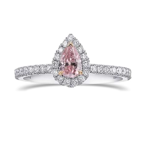 Fancy Intense Pink Pear Diamond Halo Ring, SKU 31762V (0.55Ct TW)
