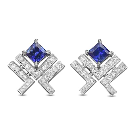 Sapphire Leibish Logo Pave Earrings, SKU 31791R (0.90Ct TW)