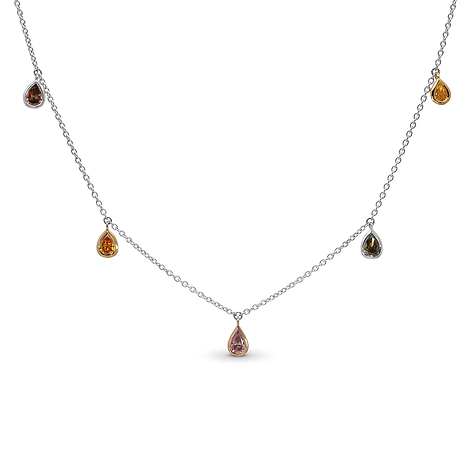 Mix Color Pear Diamond Necklace, SKU 397175 (0.88Ct TW)