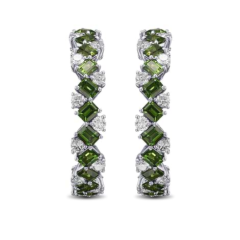Tourmaline and Diamond Hoop Earrings, SKU 482023 (8.01Ct TW)