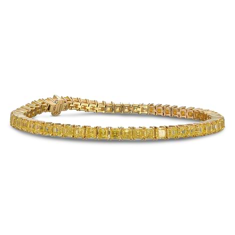 Fancy Intense Yellow Asscher Diamond Tennis Bracelet, SKU 508394 (12.04Ct TW)