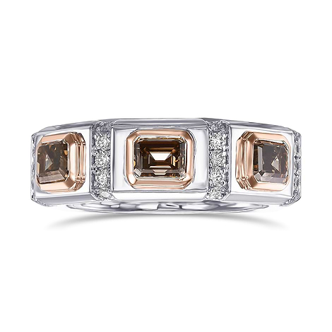 Men's Fancy Brown 3 Stone Diamond Ring, SKU 522378 (2.69Ct TW)