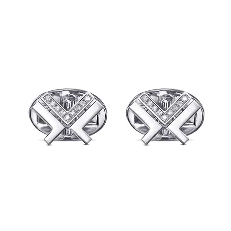 Leibish Logo Diamond Cufflinks, SKU 560159