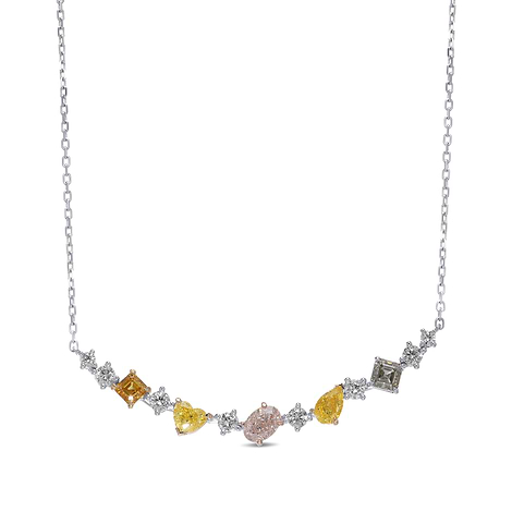 Multicolor and White Diamond Necklace, SKU 564528 (3.79Ct TW)