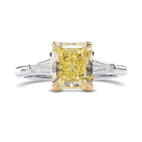 Fancy Yellow Radiant 3 Stone Diamond Ring, SKU 579977 (2.67Ct TW)
