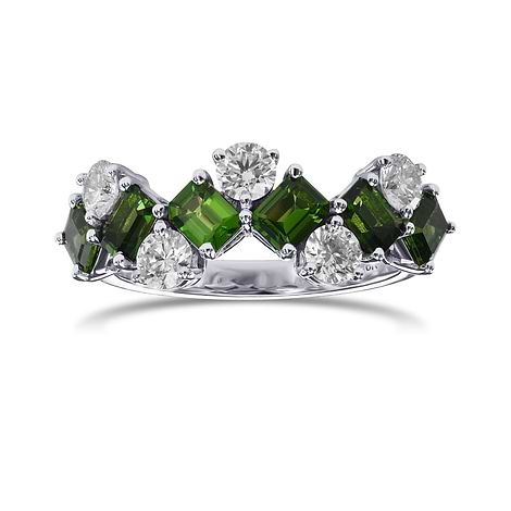Green Tourmaline and Diamond Band Ring, SKU 581215 (1.96Ct TW)