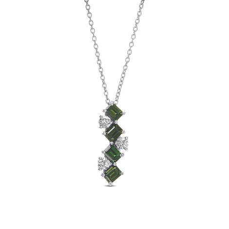 Green Tourmaline and Diamond Drop Pendant, SKU 581217 (1.03Ct TW)