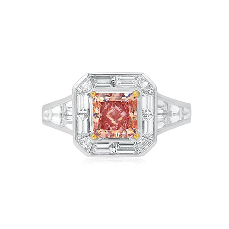 Argyle Fancy Intense Pink and Trapezoid Diamond Engagement Ring