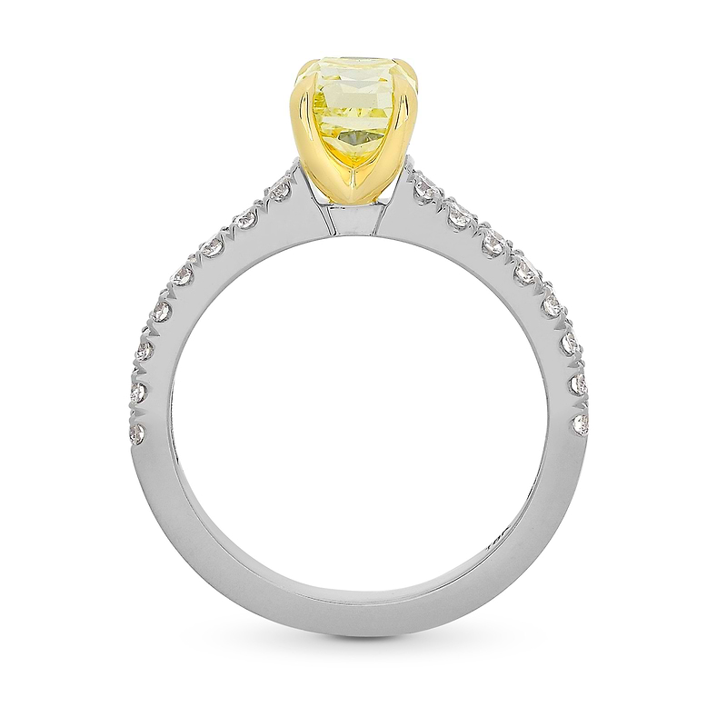 Four Prong Cushion Diamond & Pave Ring Setting, SKU 1132S