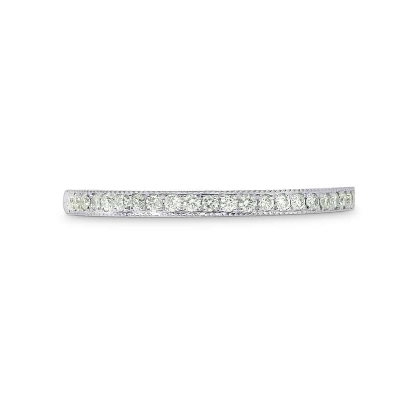 Milgrain Pave Half Eternity Diamond Band Ring, SKU 115462 (0.14Ct TW)