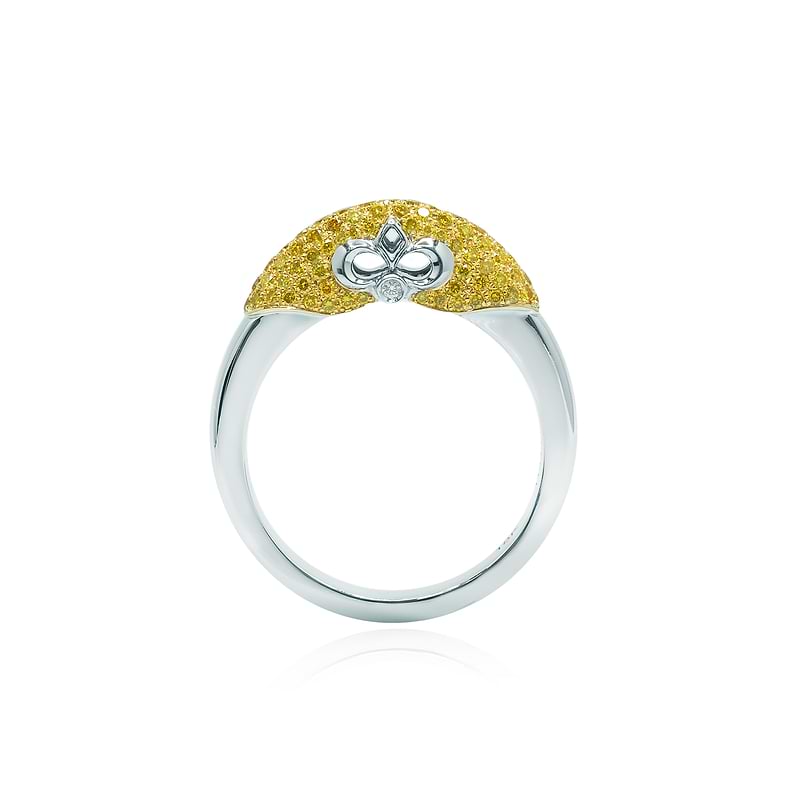 Custom Fancy Vivid Yellow Diamond Wedding Ring