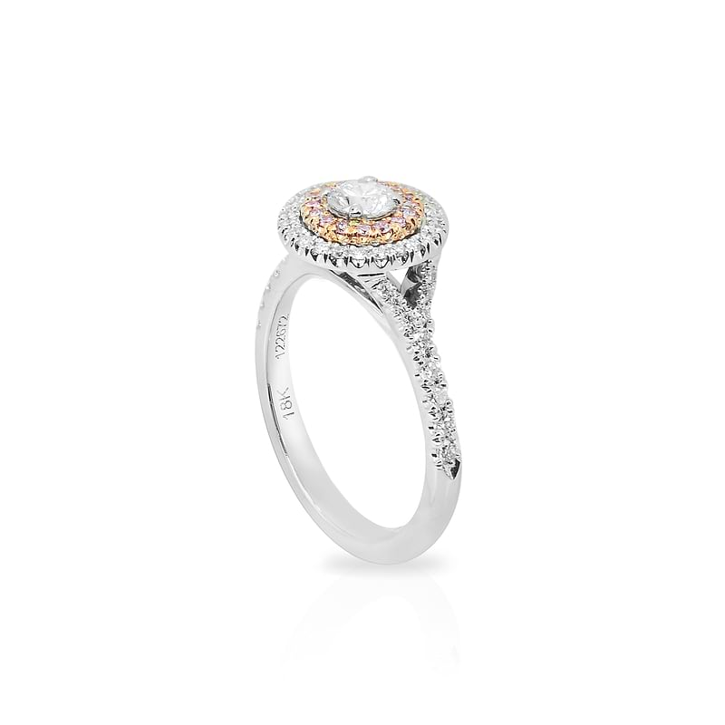 White Colored Brilliant Diamond Double Halo Ring