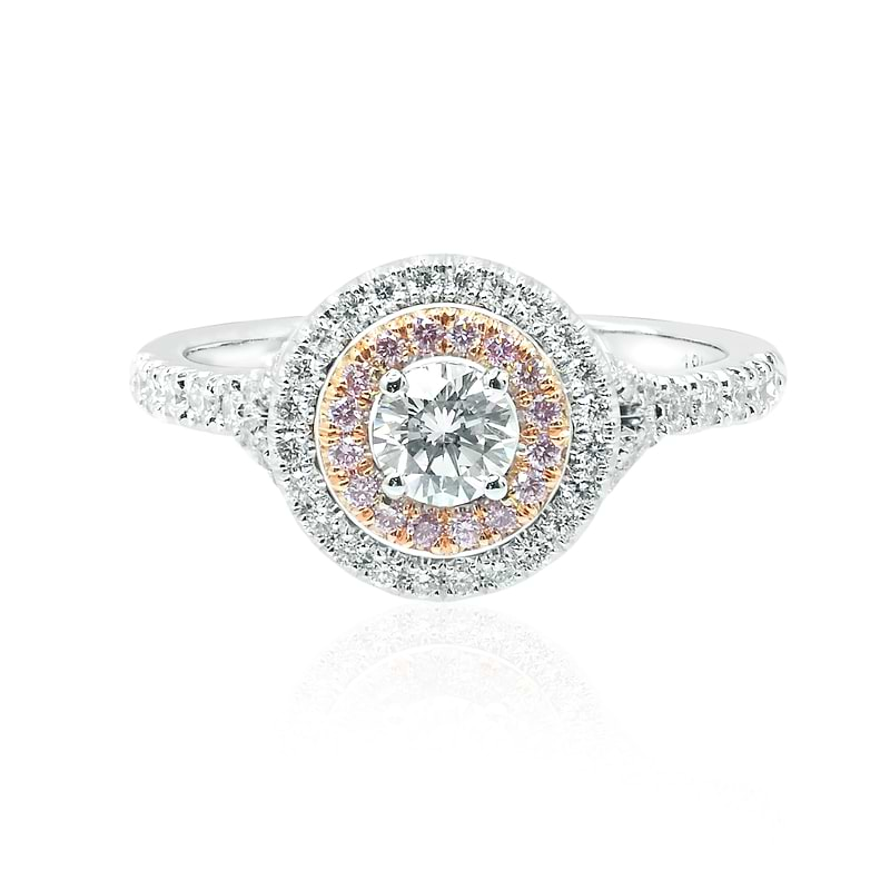 White Colored Brilliant Diamond Double Halo Ring