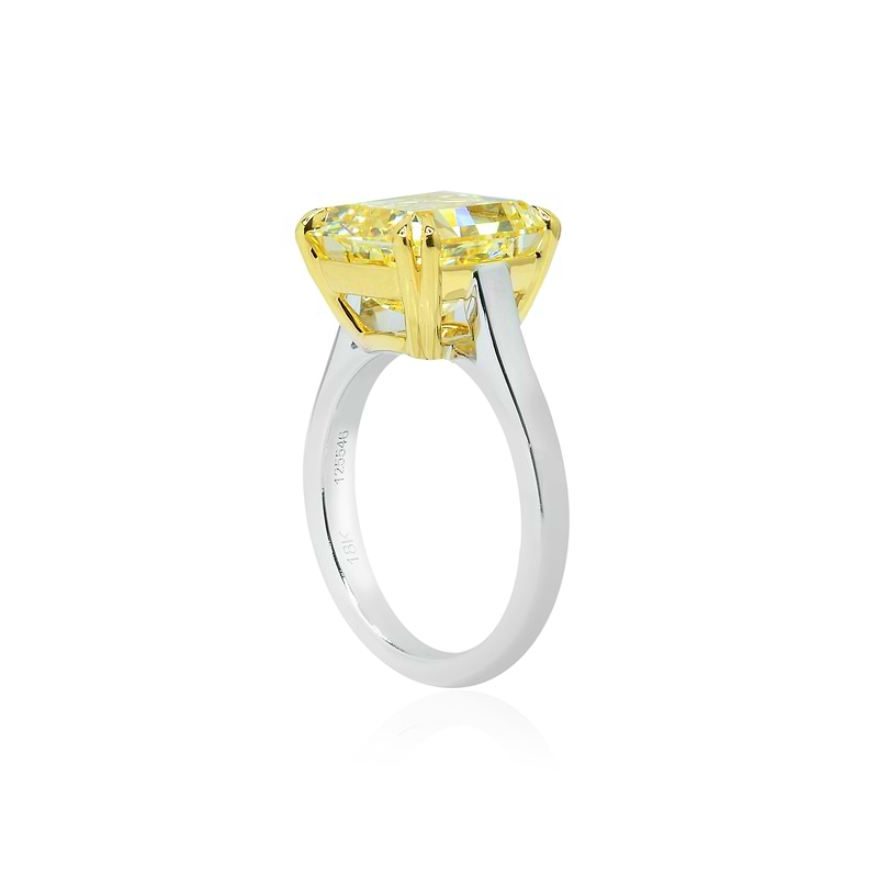 7.51cts Radiant Fancy Yellow Solitaire Ring